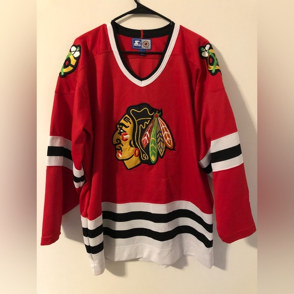 STARTER Shirts Vintage Chicago Blackhawks Starter Mens Hockey